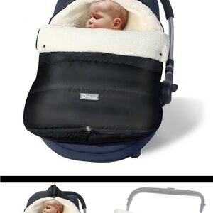 Orzbow winter carseat cover stroller cover black sherpa lining new also toddler